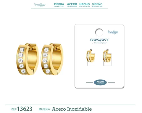 PENDIENTE ACERO COLOR DORADO