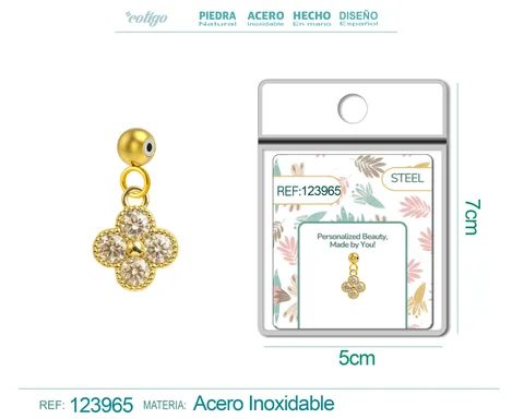 CHARM DE COBRE CHAPADO ORO 14K CON CIRCONITA-CON BOLA DE GOMA