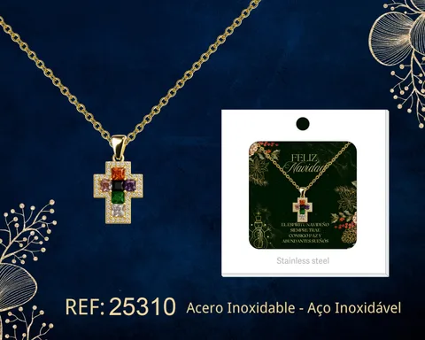 24745-COLGANTE CHAPADO ORO 14K CON CIRCONITA PARA NAVIDAD