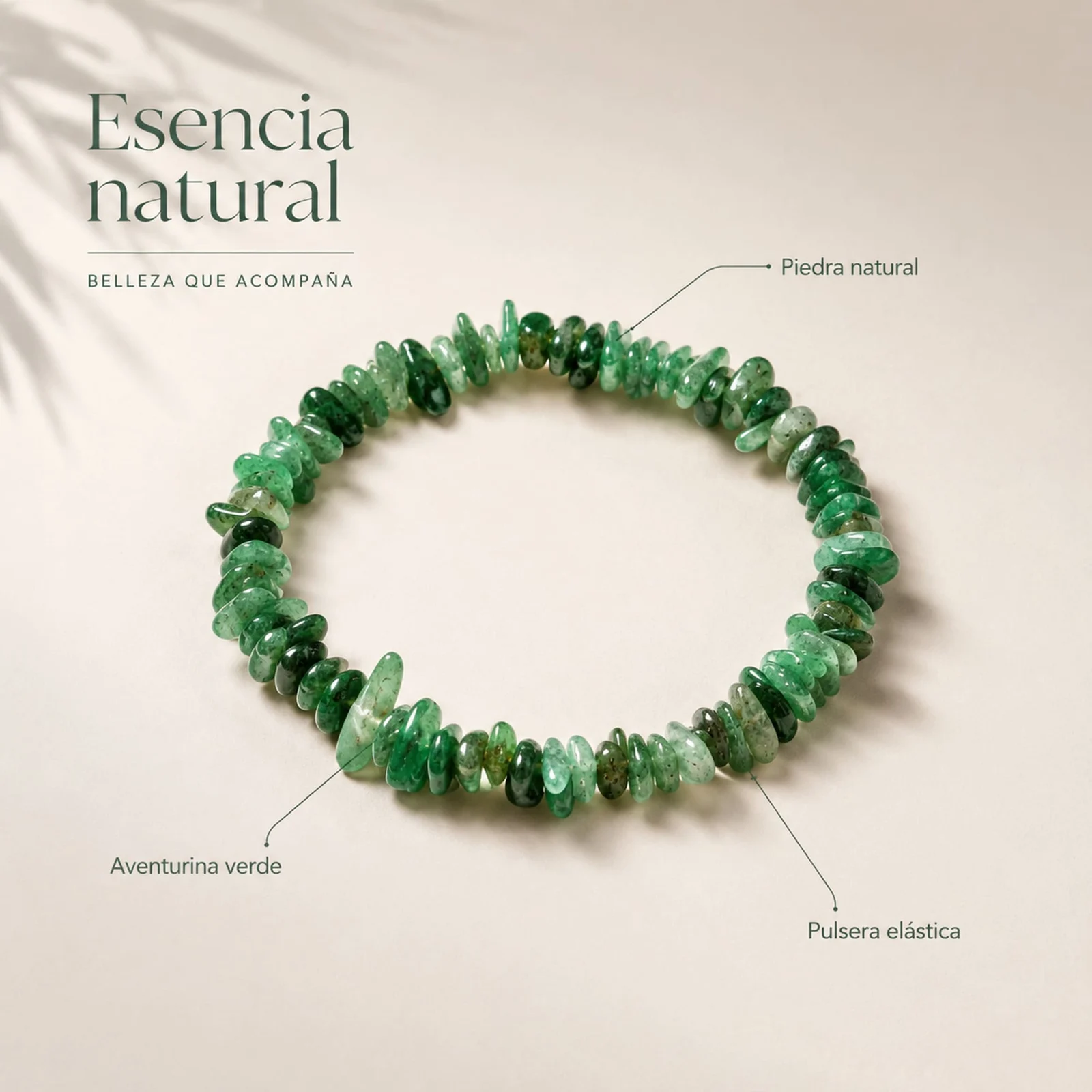 Pulsera Piedra natural Aventurina Verde
