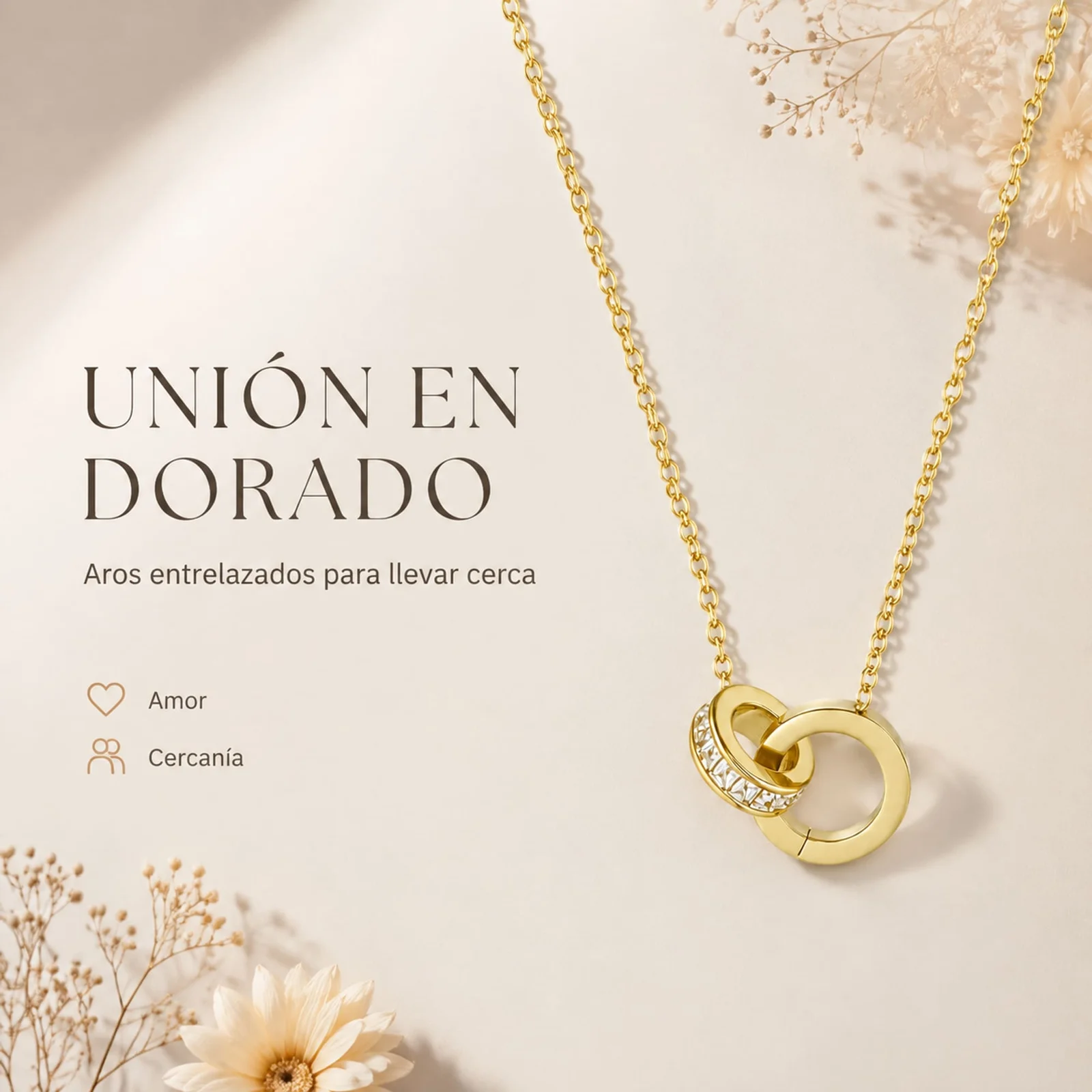 COLLAR ACERO INOXIDABLE CON SOBRE