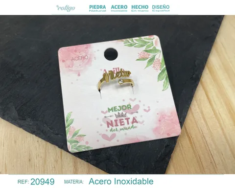 ANILLO PARA NIETA ACERO COLOR DORADO