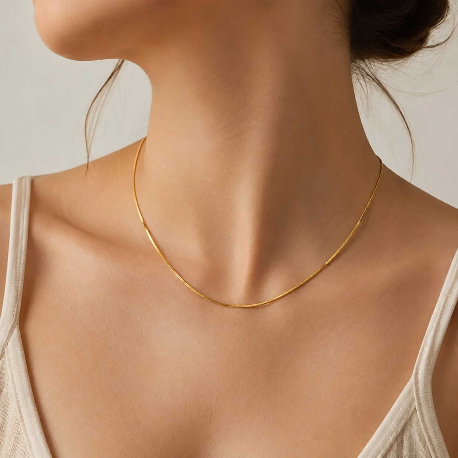 COLLAR DE CADENA ACERO DORADO