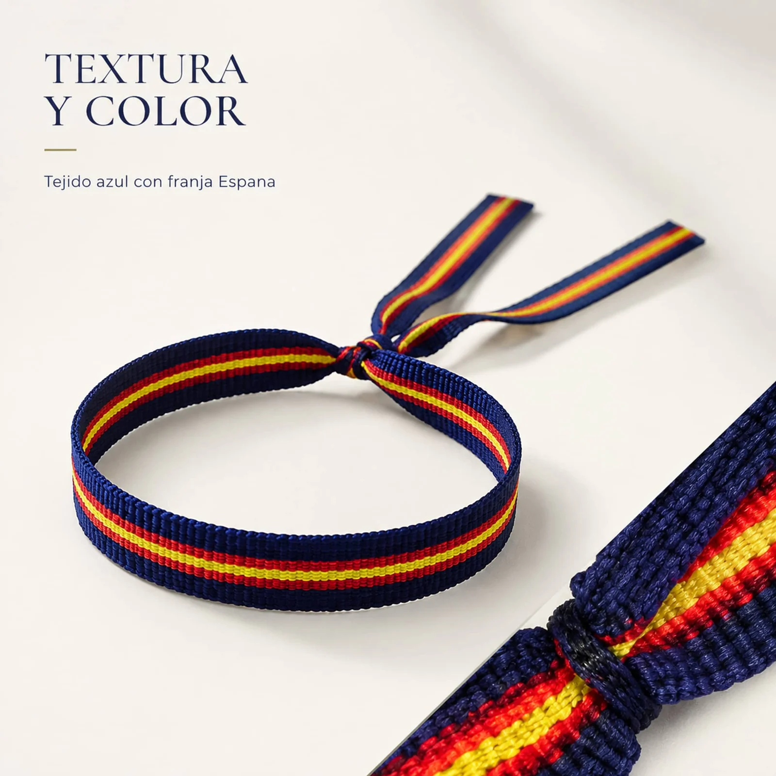 PULSERA ESPAÑA ANCHO 1CM AZUL