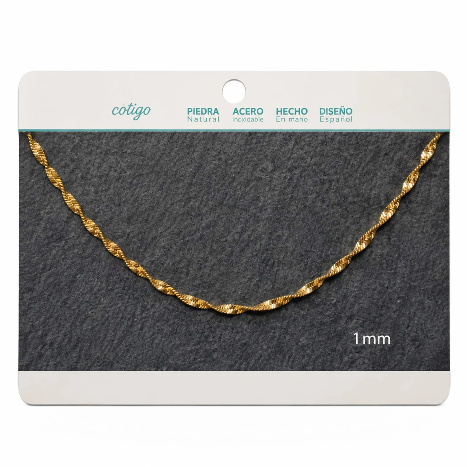 COLLAR DE CADENA ACERO DORADO