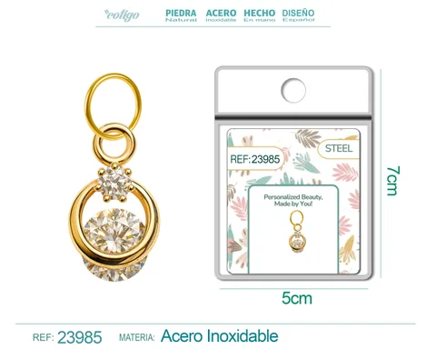 CHARM DE COBRE CHAPADO ORO 14K CON CIRCONITA