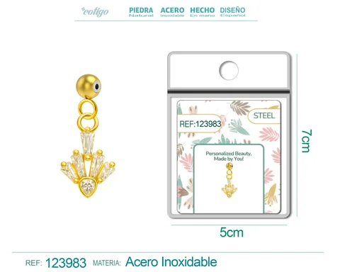 CHARM DE COBRE CHAPADO ORO 14K CON CIRCONITA-CON BOLA DE GOMA