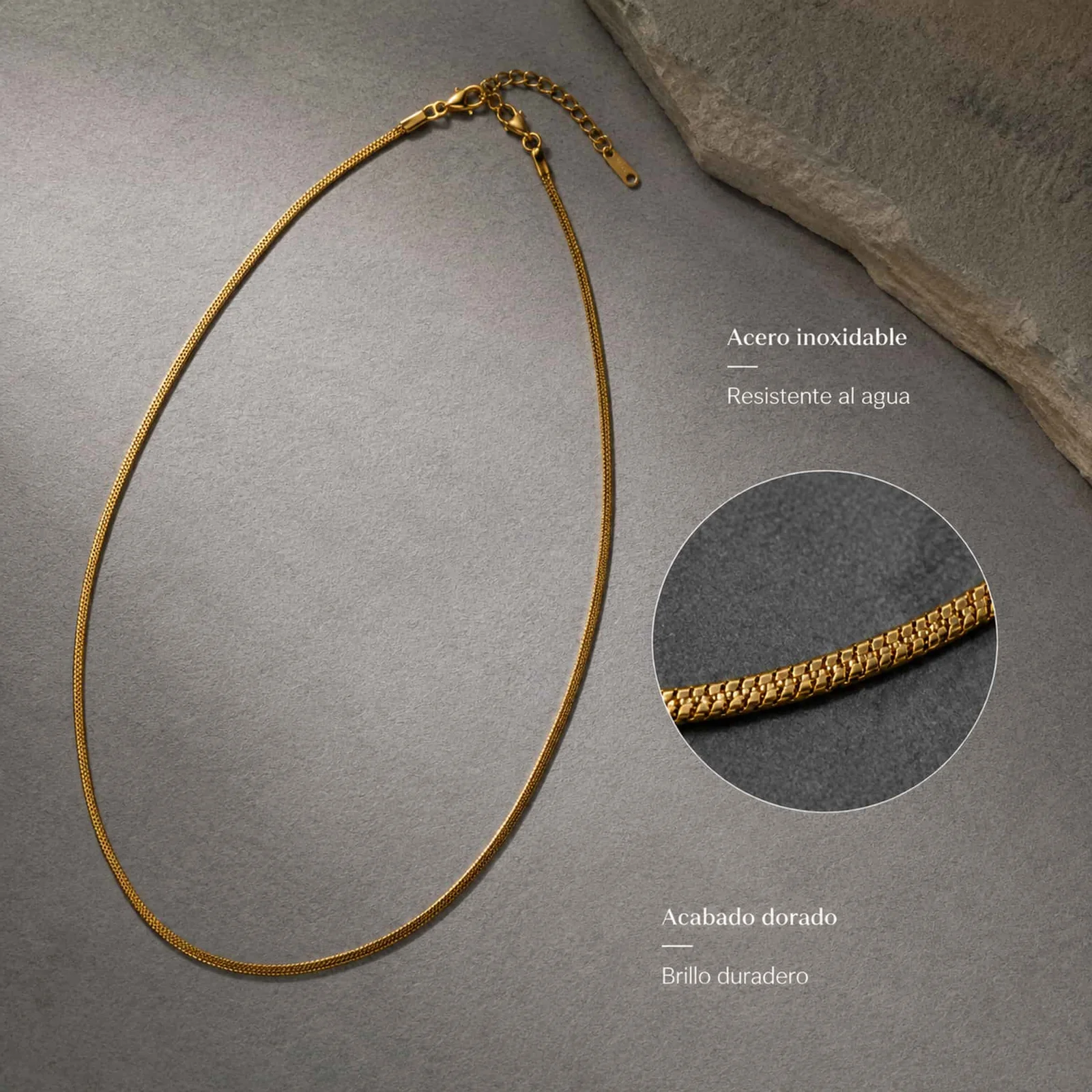 COLLAR DE CADENA ACERO DORADO