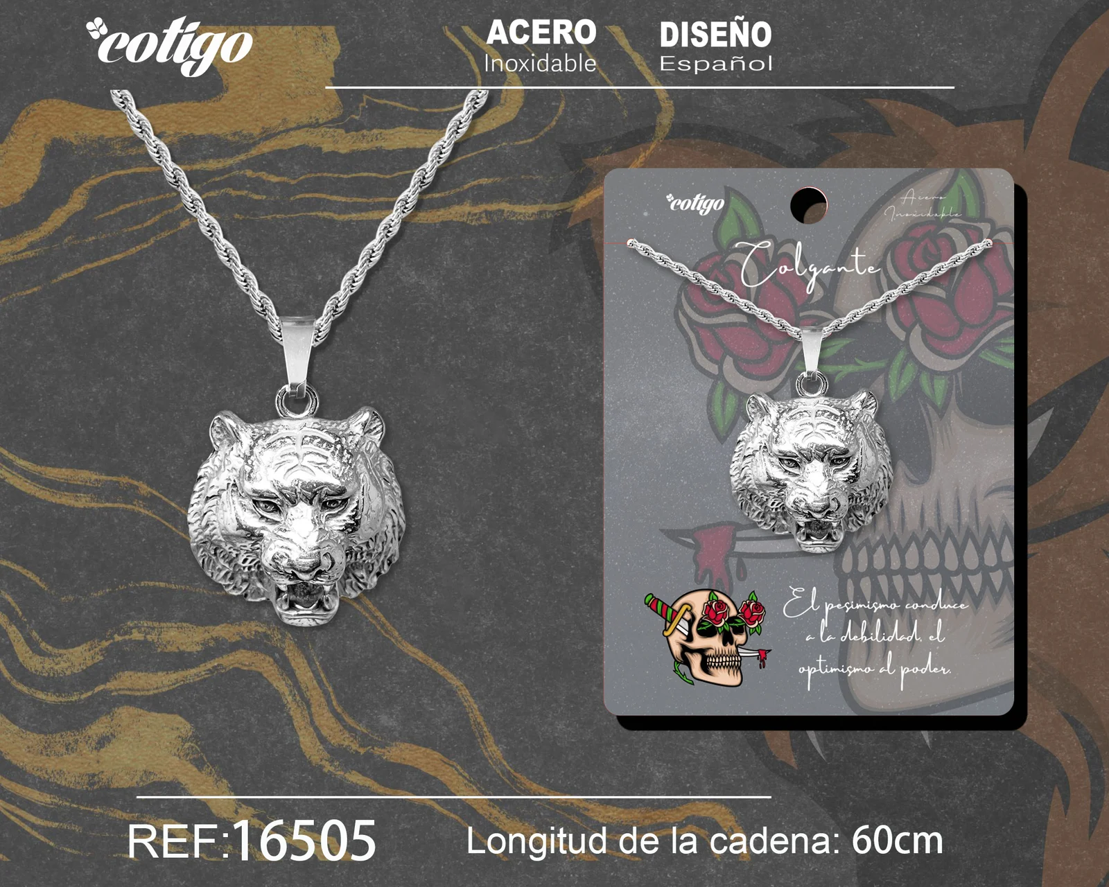 COLGANE HOMBRE ACERO COLOR PLATEADO