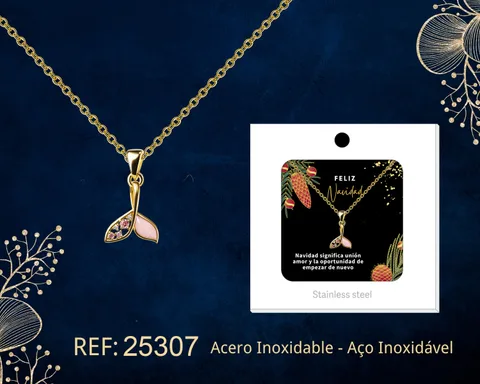 24739-COLGANTE CHAPADO ORO 14K CON CIRCONITA PARA NAVIDAD