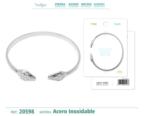 BRAZALETE ACERO COLOR PLATEADO