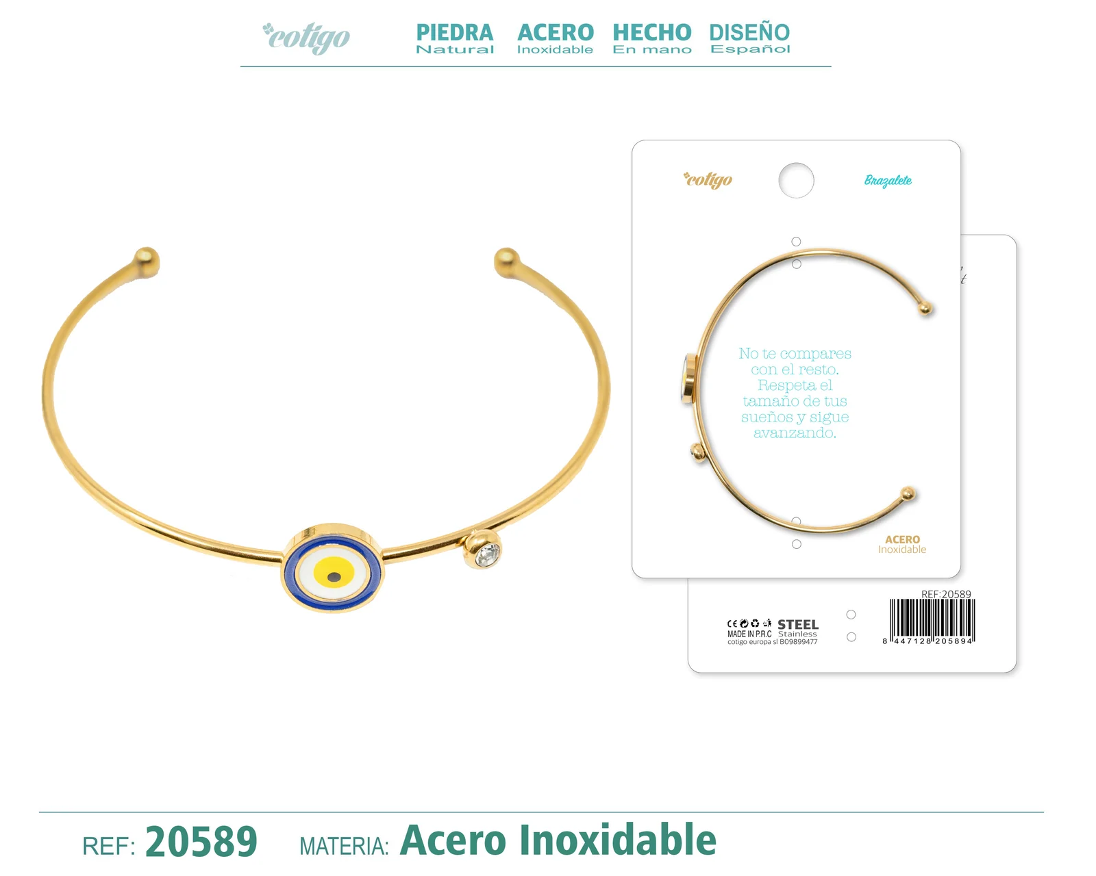 BRAZALETE ACERO COLOR DORADO