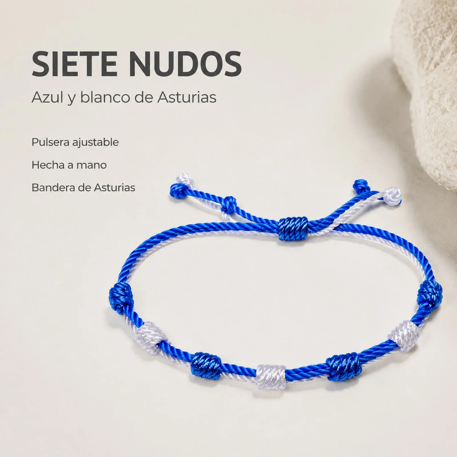 PULSERA 7 NUDOS DE BANDERA DE  ASTURIAS