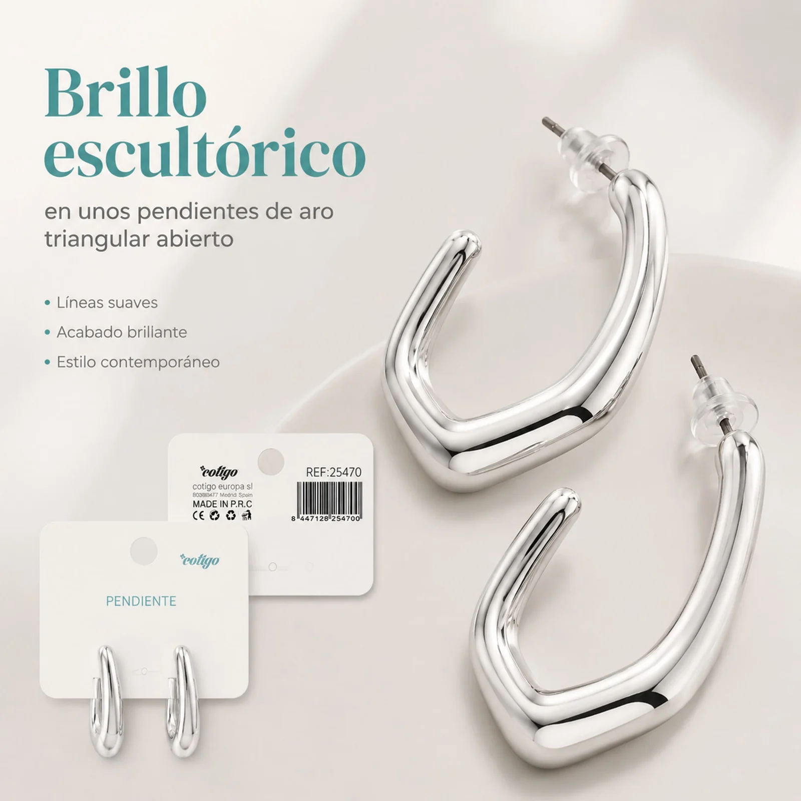 Pendiente de Plástico Metalizado