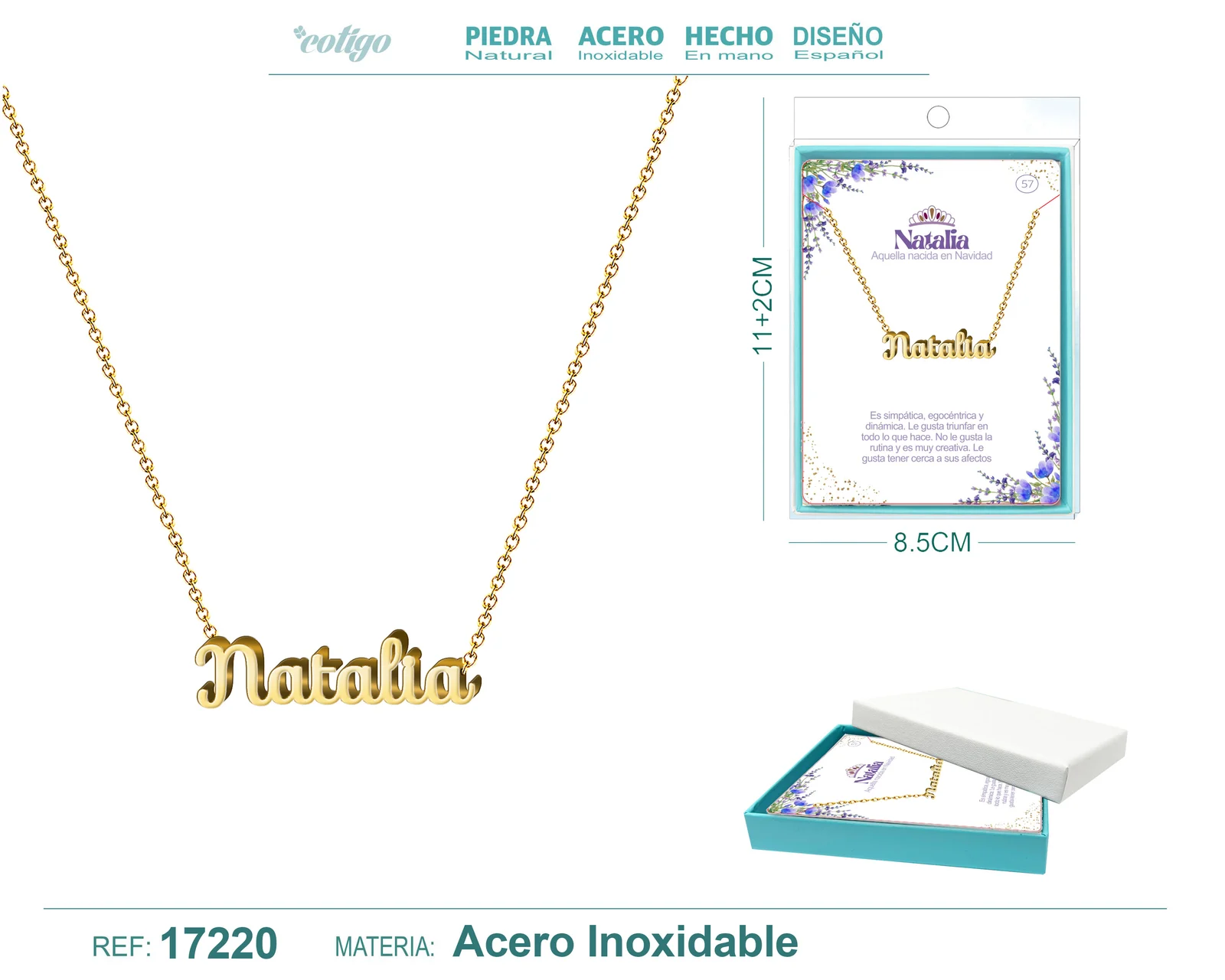 COLLAR NATALIA ACERO COLOR DORADO