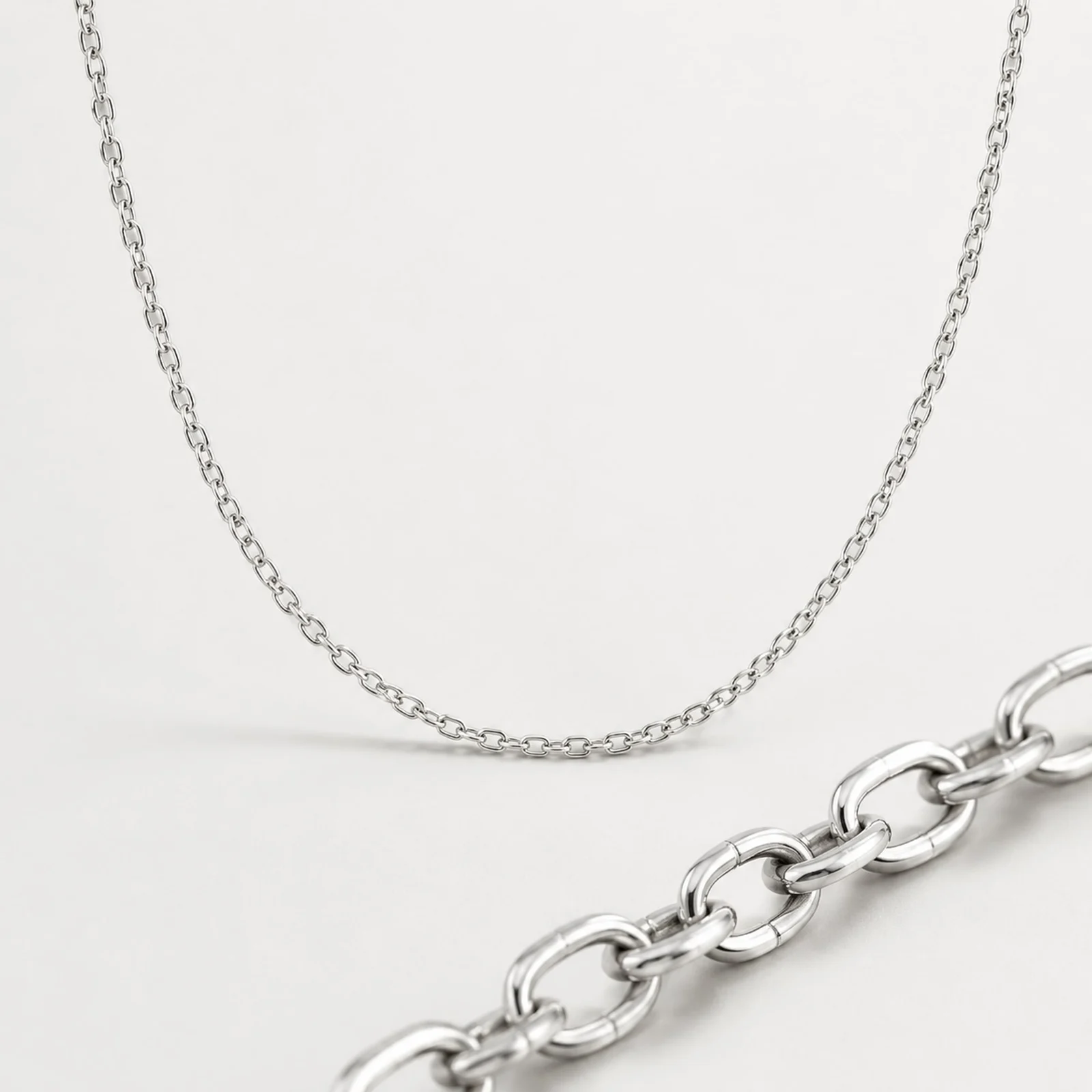 COLLAR DE CADENA ACERO PLATEADO