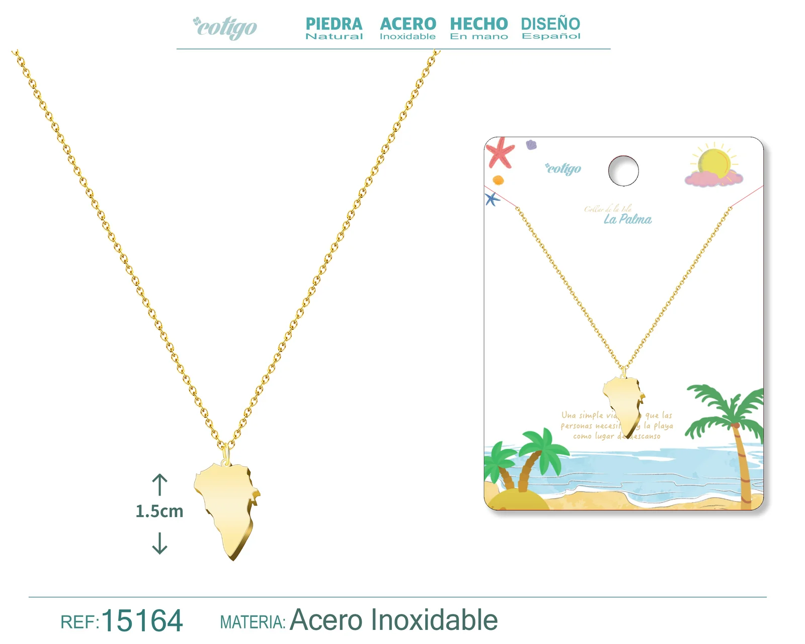 COLGANTE ACERO ISLAS  LA PALMA DORADO