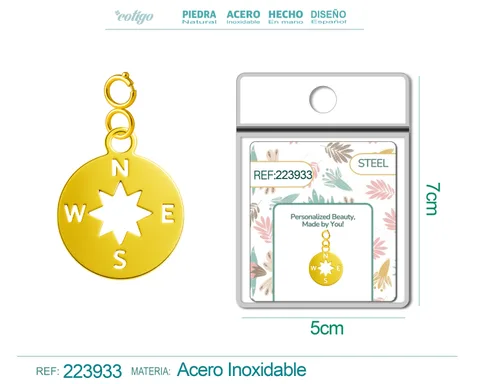 CHARM ACERO INOXIDABLE COLOR DORADO -CON CIERRE