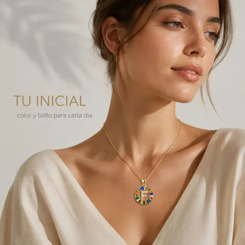 COLGANTE LETRA F CHAPADO ORO 14K CON CIRCONITA