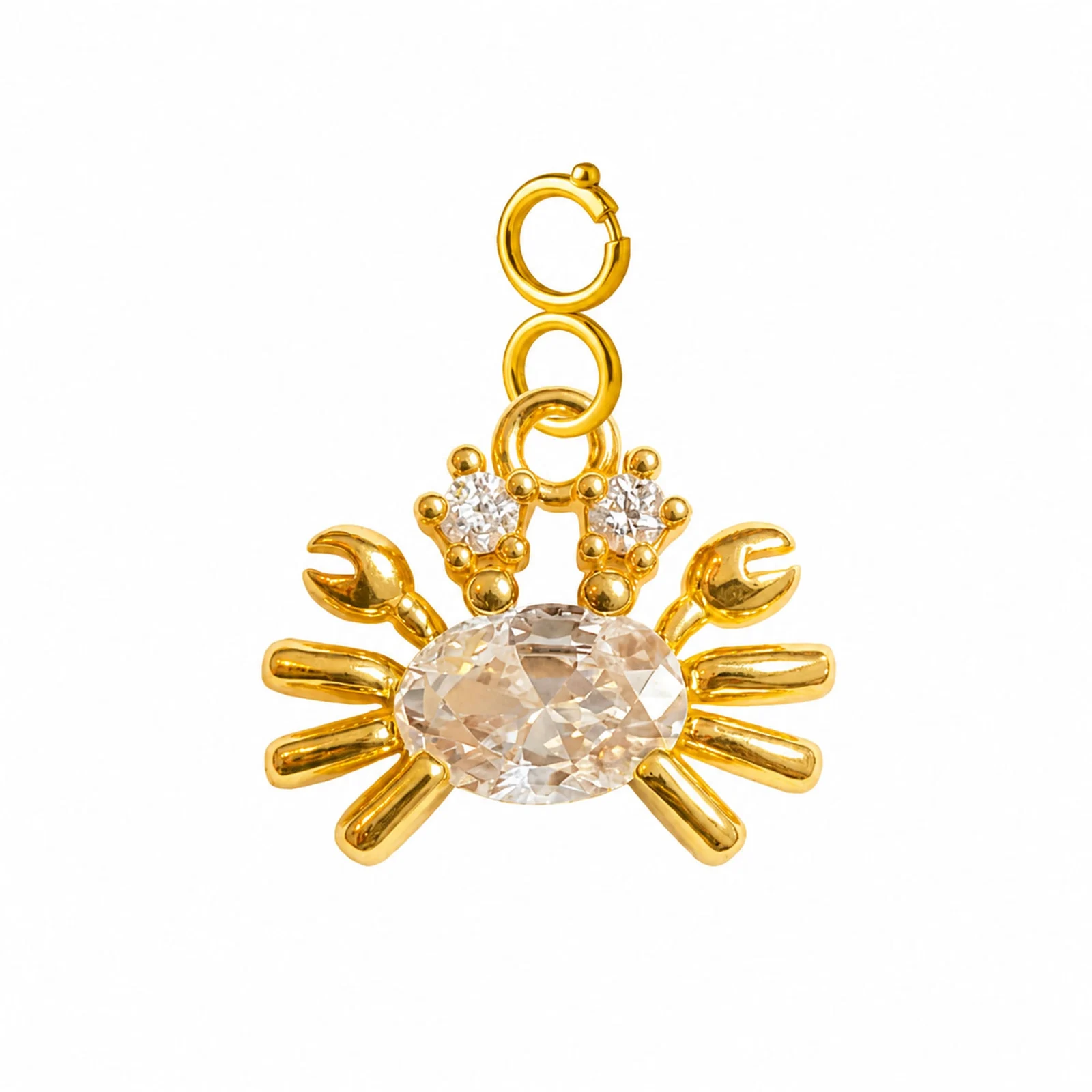 CHARM DE COBRE CHAPADO A ORO 14K CON CIRCONITA-CON CIERRE
