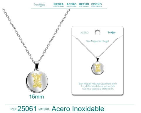 COLGANTE SAN MIQUEL DE ARCANGEL ACERO INOXIDABLE