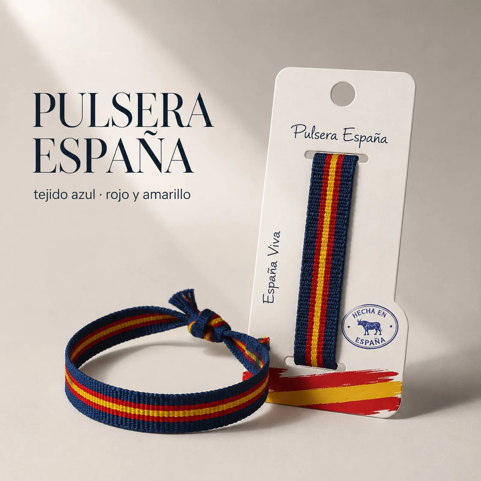 PULSERA ESPAÑA TEJIDO-AZUL