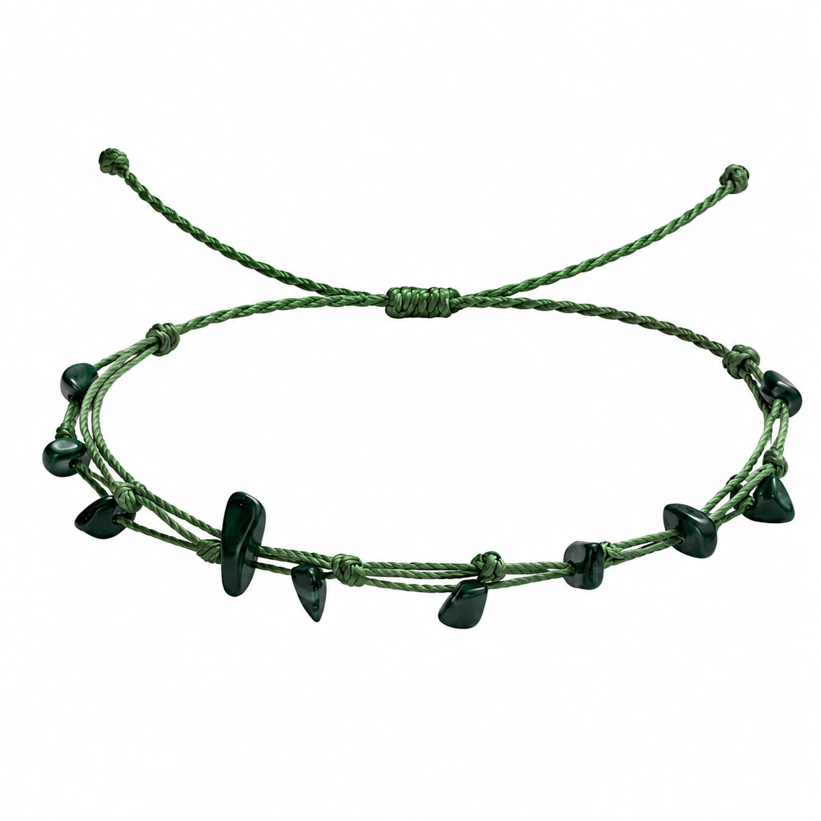PULSERA HILO ENCERADO CON MALAQUITA