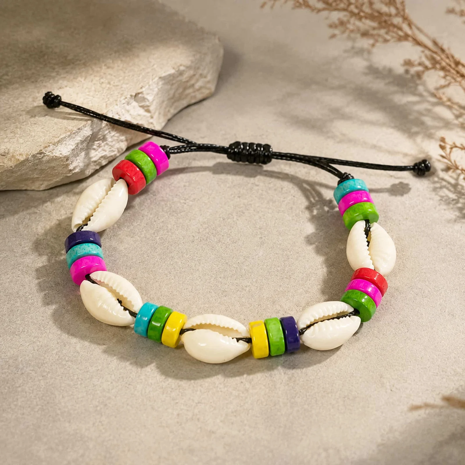 PULSERA HILO ENCERADO DE CONCHA