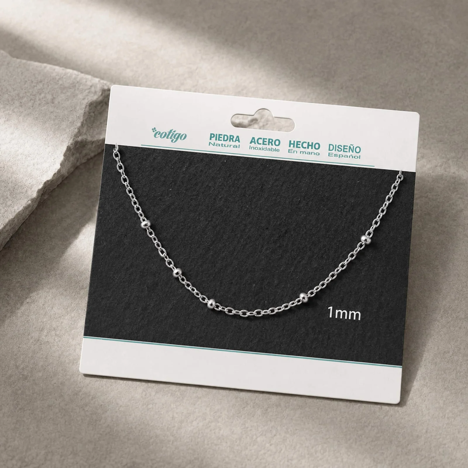 COLLAR DE CADENA ACERO PLATEADO