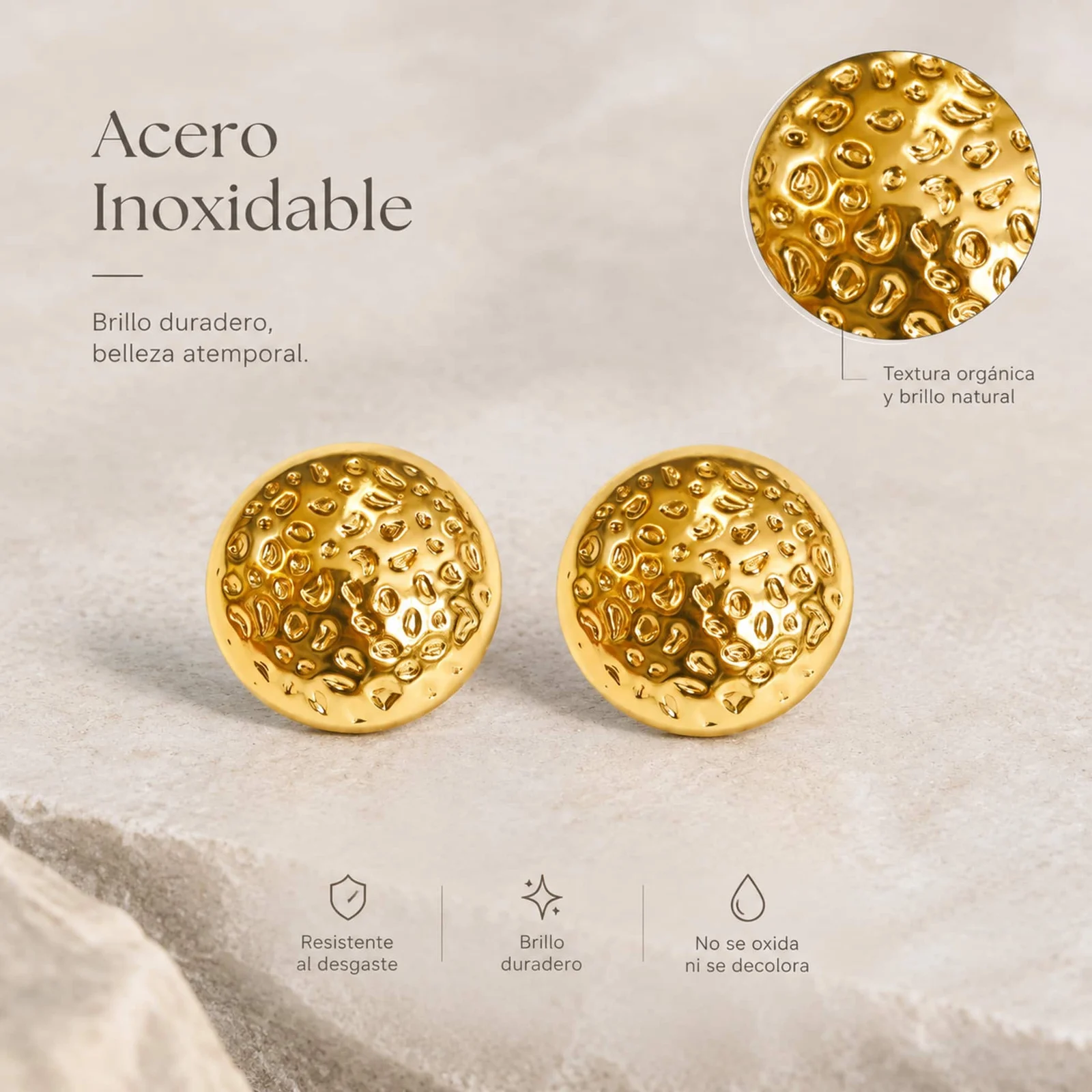 Pendiente Acero Inoxidable color Dorado