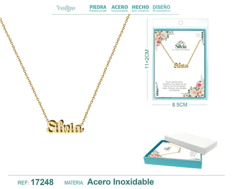 COLLAR SILVIA ACERO COLOR DORADO