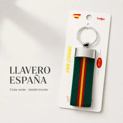 LLAVERO BANDERA ESPAÑA DE CINTA