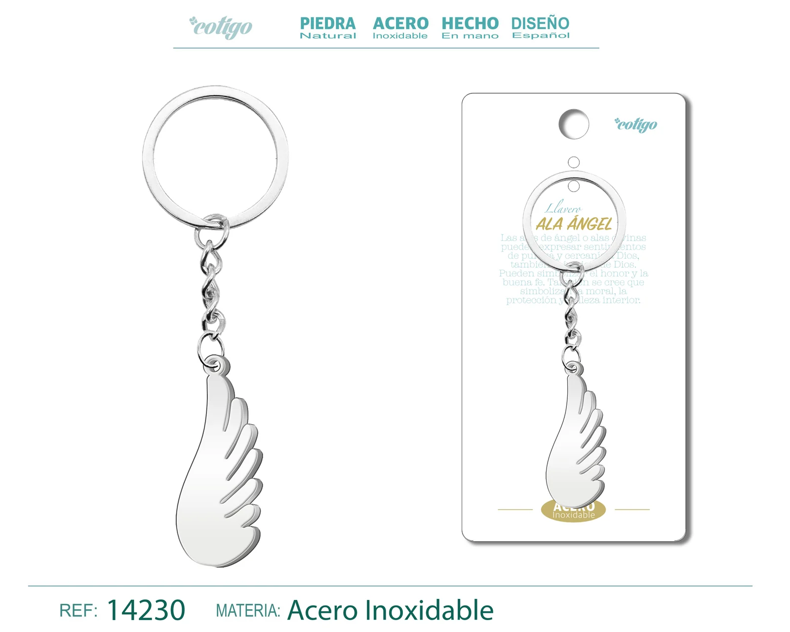 LLAVERO DE ALA ÁNGEL ACERO