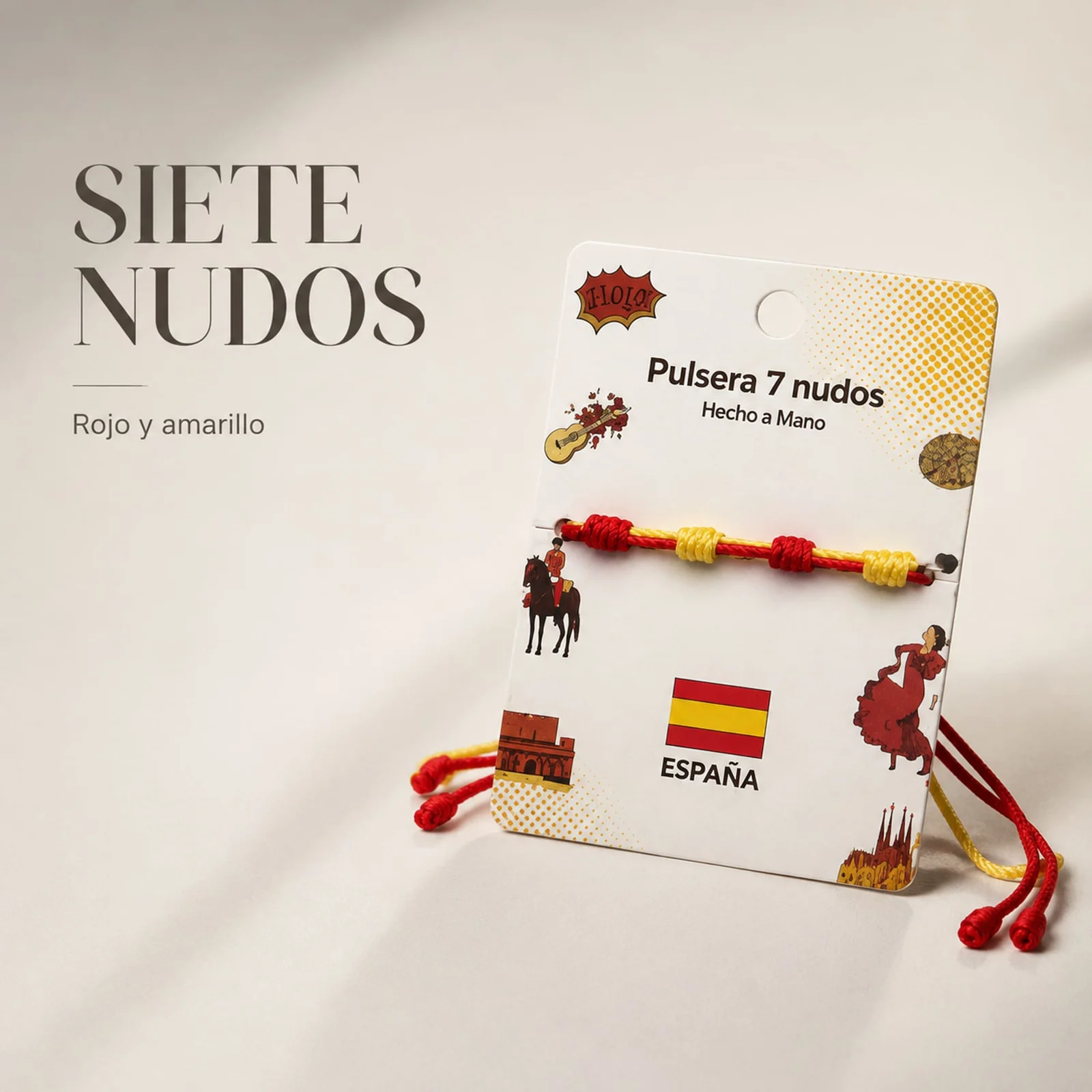 PULSERA 7 NUDOS DE BANDERA DE  ESPAÑA