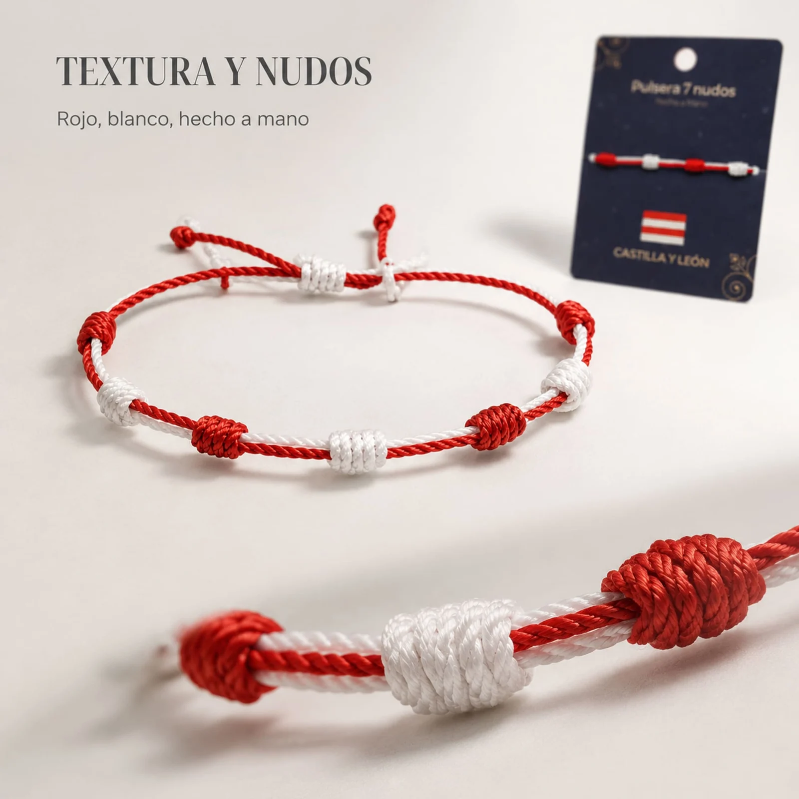 PULSERA 7 NUDOS DE BANDERA DE  CASTILLA Y LEÓN