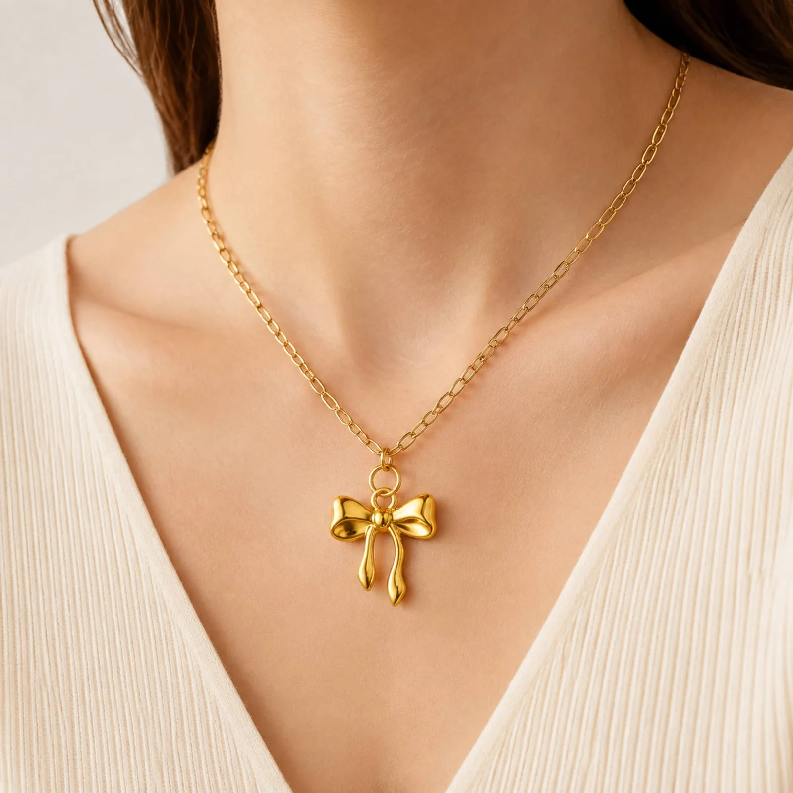 CHARM ACERO DORADO CHAPADO ORO 14 K