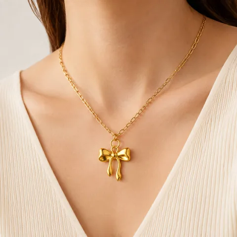 CHARM ACERO DORADO CHAPADO ORO 14 K