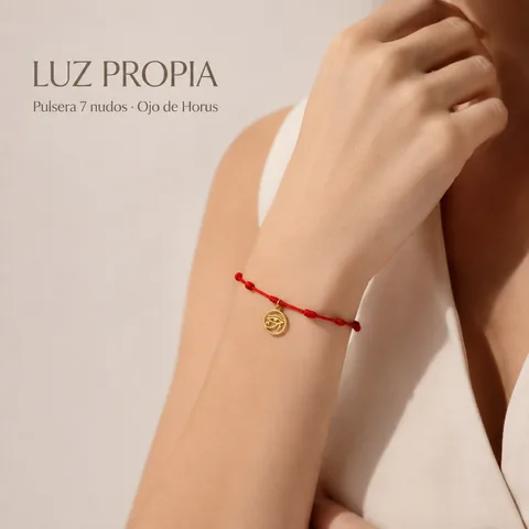 PULSERA 7 NUDOS CON OJO DE HORUS COLOR DORADO