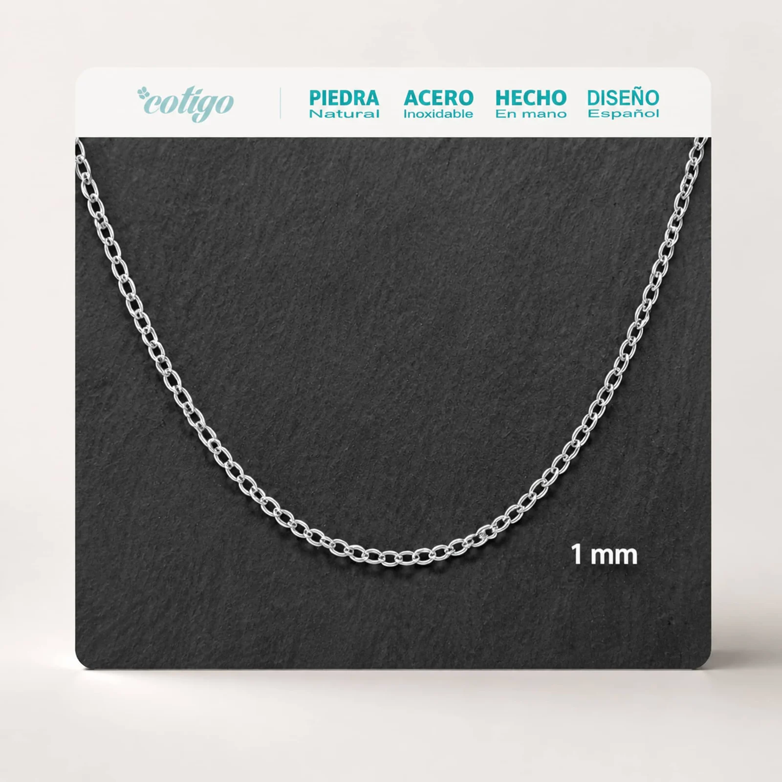 COLLAR DE CADENA ACERO PLATEADO