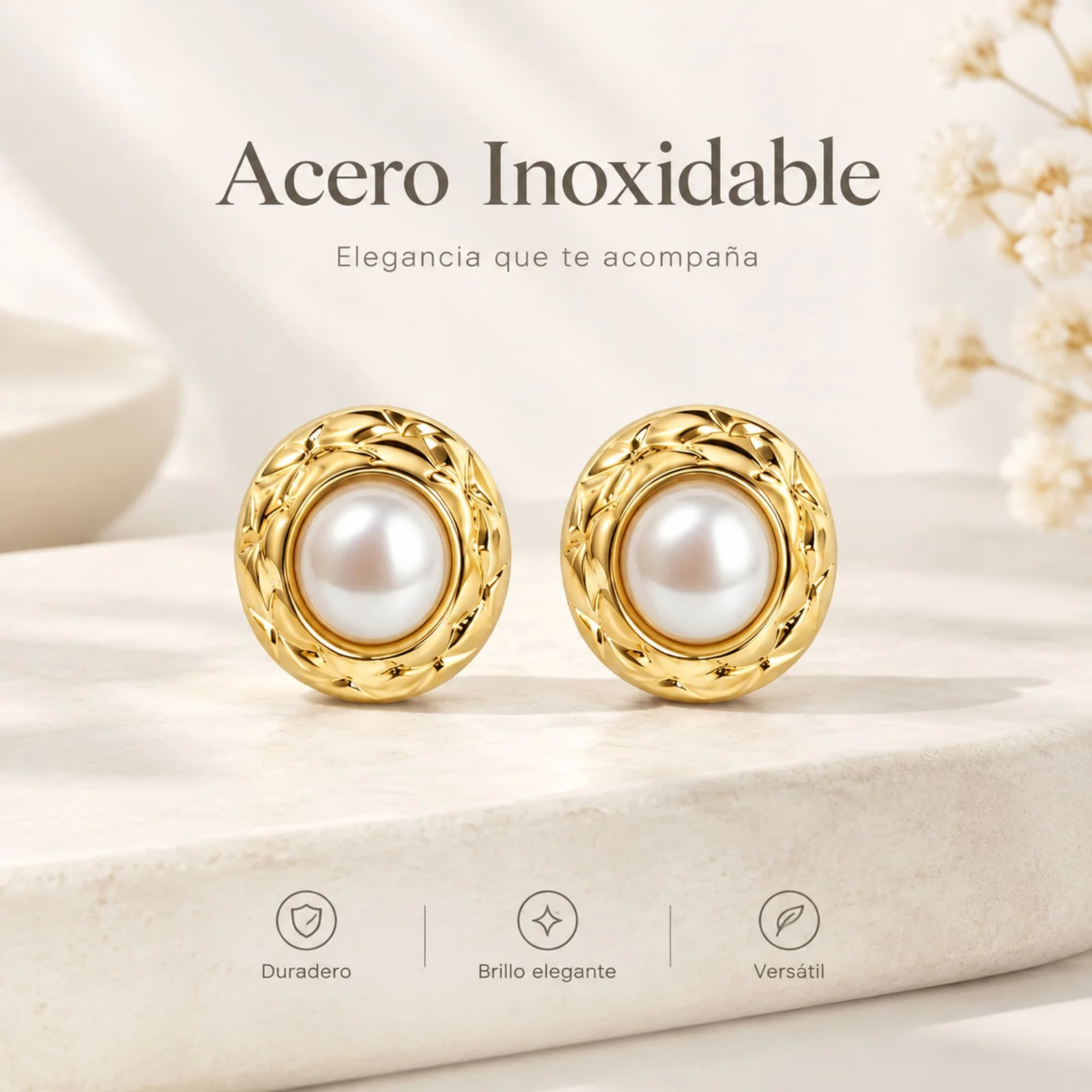 Pendiente Acero Inoxidable color Dorado