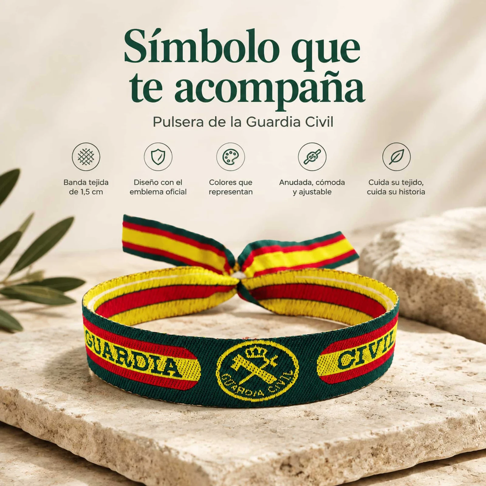 PULSERA ESPAÑA TEJIDO-GUARDIA CIVIL