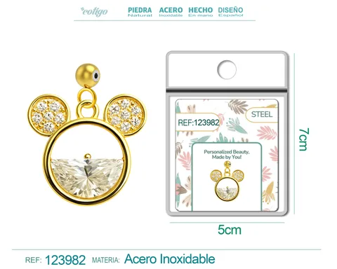 CHARM DE COBRE CHAPADO ORO 14K CON CIRCONITA-CON BOLA DE GOMA