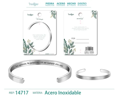 BRAZALETE ACERO CON MENSAJE ESPAÑOL
