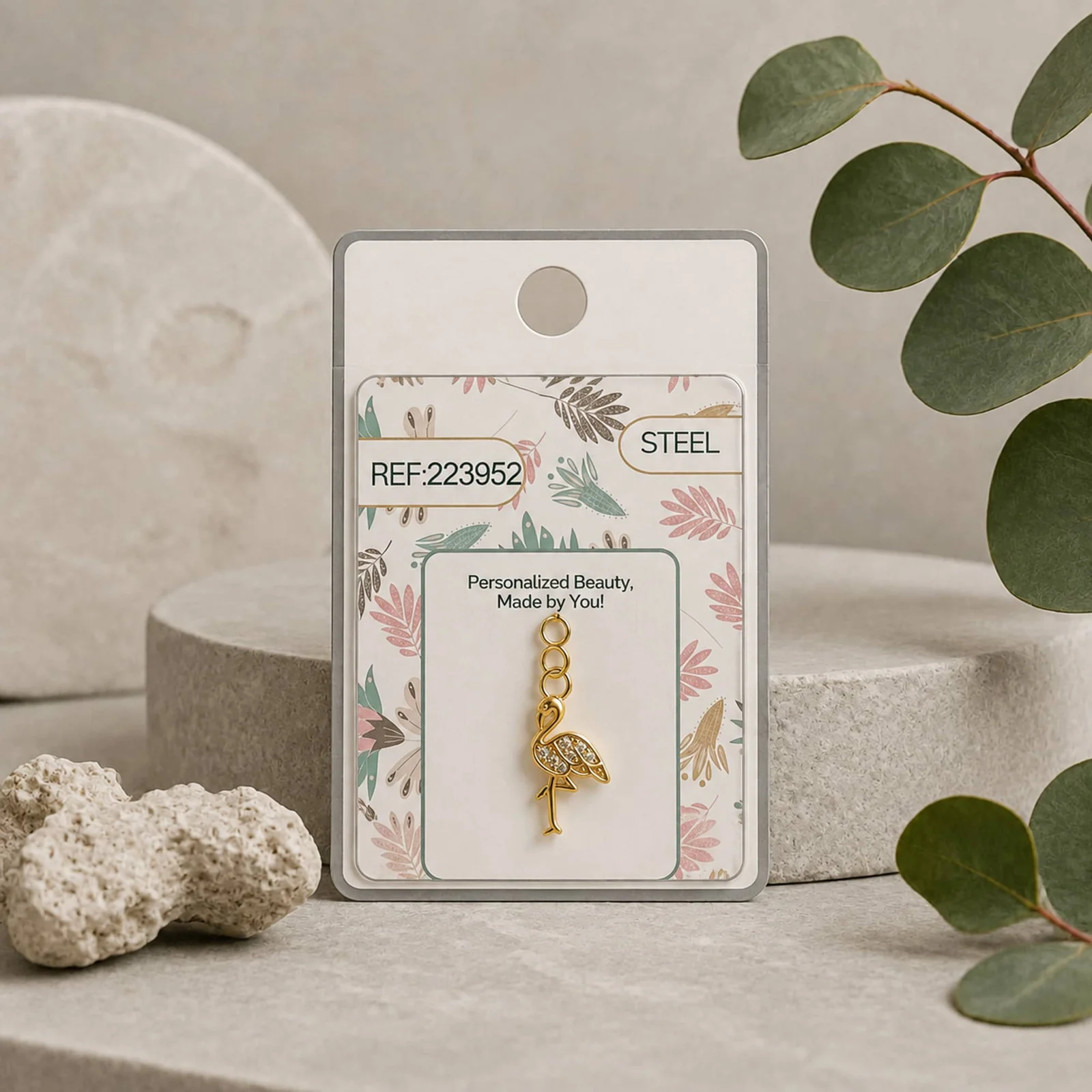 CHARM DE COBRE CHAPADO A ORO 14K CON CIRCONITA-CON CIERRE