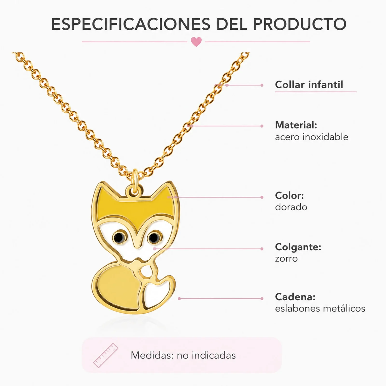 COLLAR NIÑA ACERO COLOR DORADO