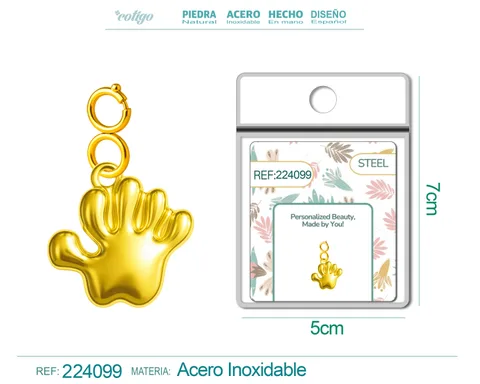 CHARM ACERO DORADO CHAPADO ORO 14 K-CON CIERRE