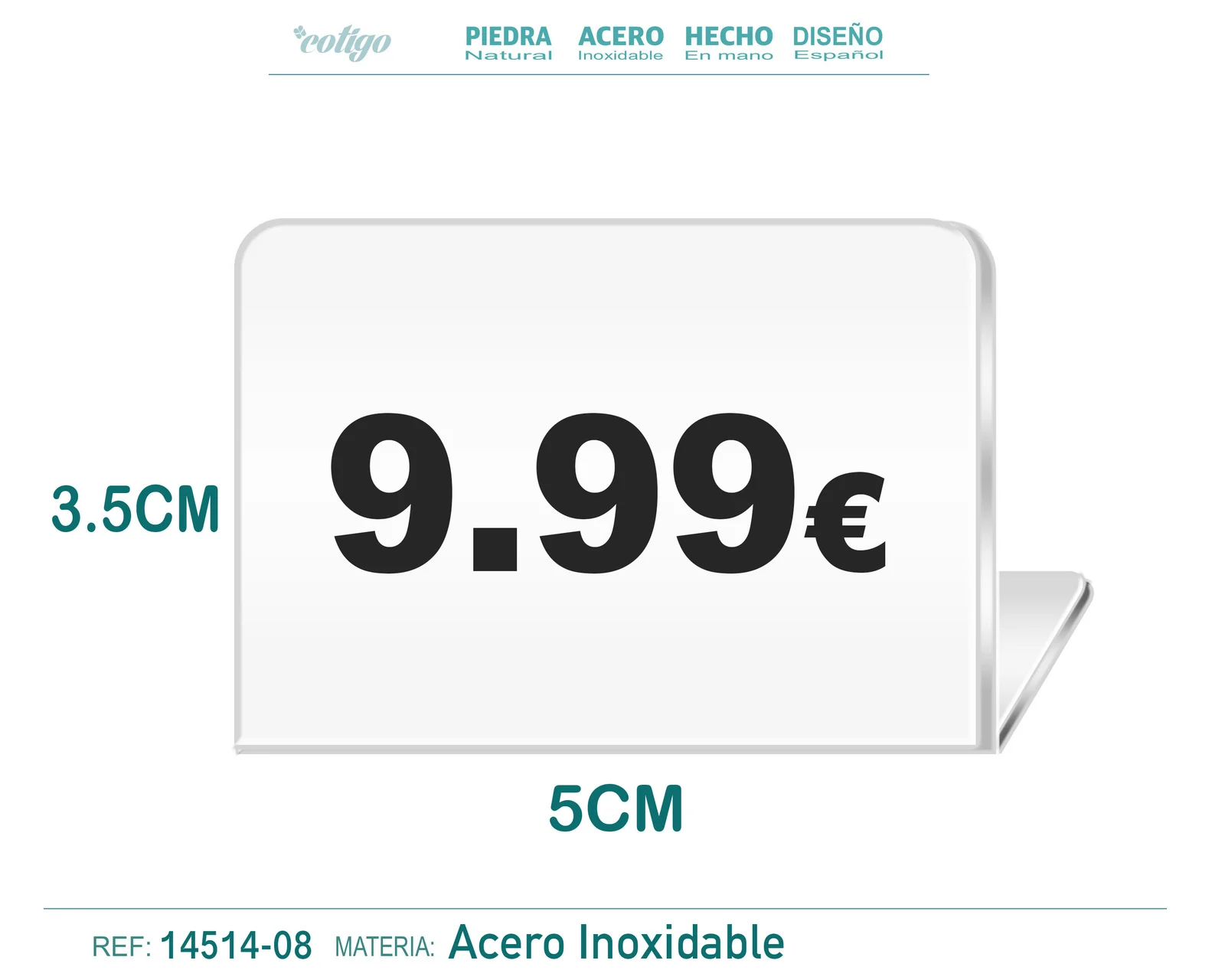 Placa Acero 3.5x5cm-9.99