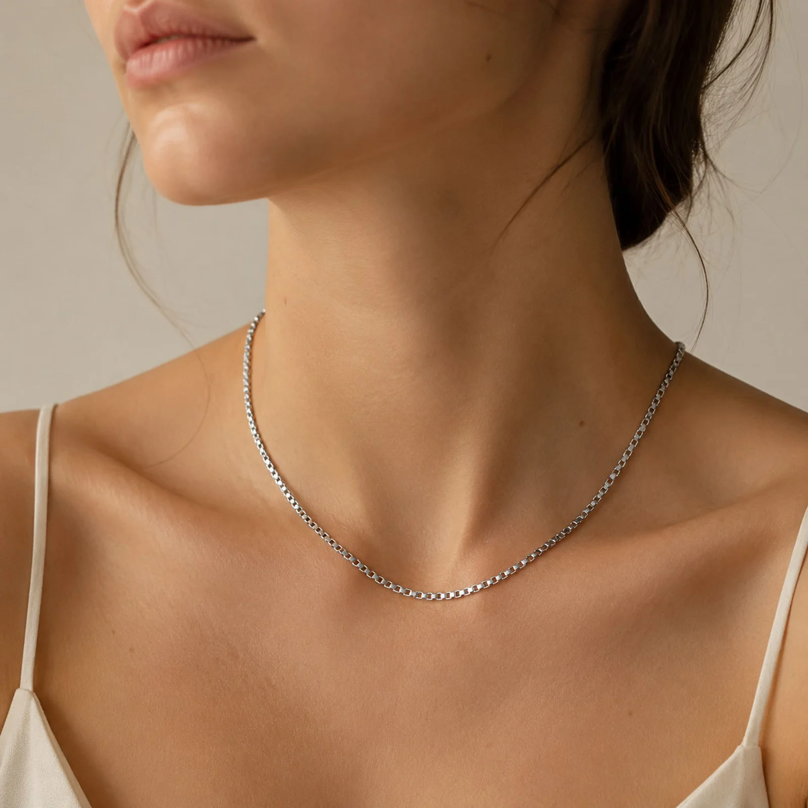 COLLAR DE CADENA ACERO PLATEADO