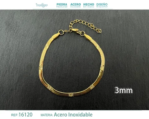 PULSERA DE CADENA ACERO DORADO