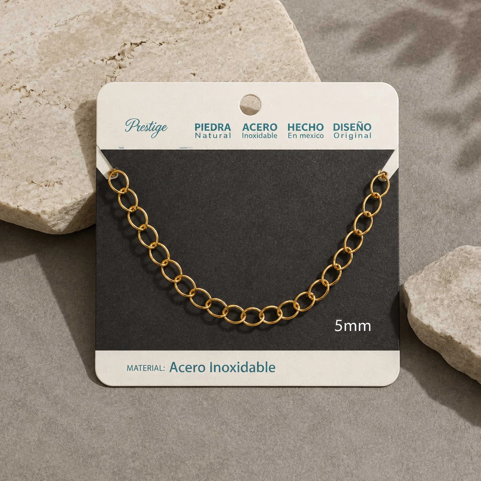COLLAR DE CADENA ACERO DORADO